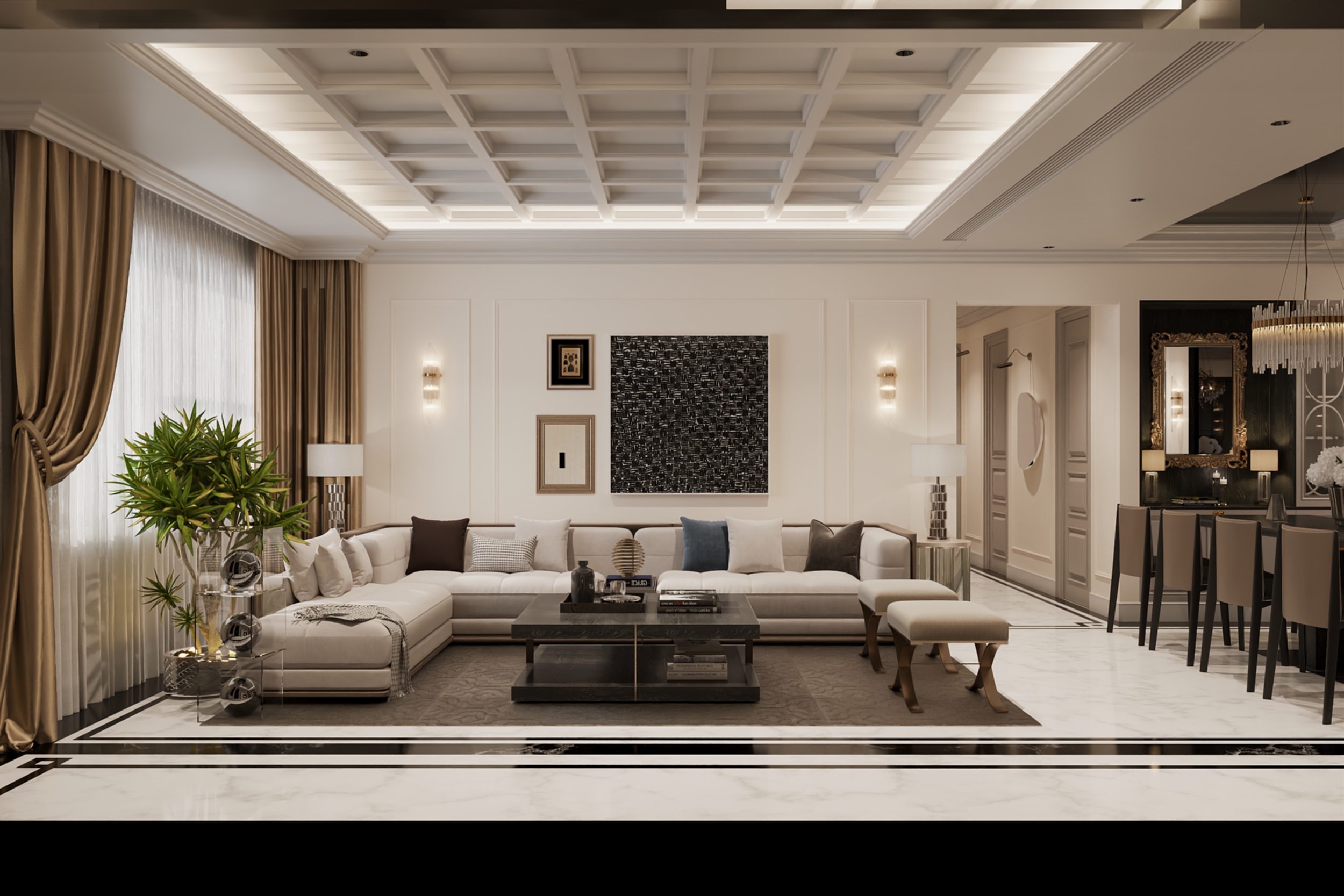 Thiết kế chung cư 160m2  phong cách tân cổ điển ( neo classic ) tại BRG – 25 Lê Văn Lương